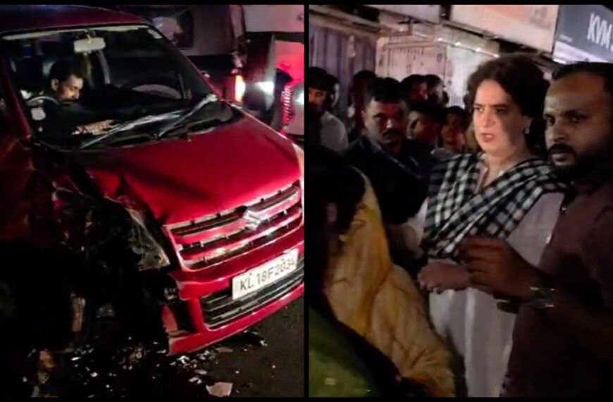 प्रियंका गांधी ने रास्ते में रुकवाया अपना काफिला,&hellip;